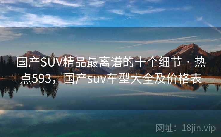 国产SUV精品最离谱的十个细节 · 热点593，国产suv车型大全及价格表